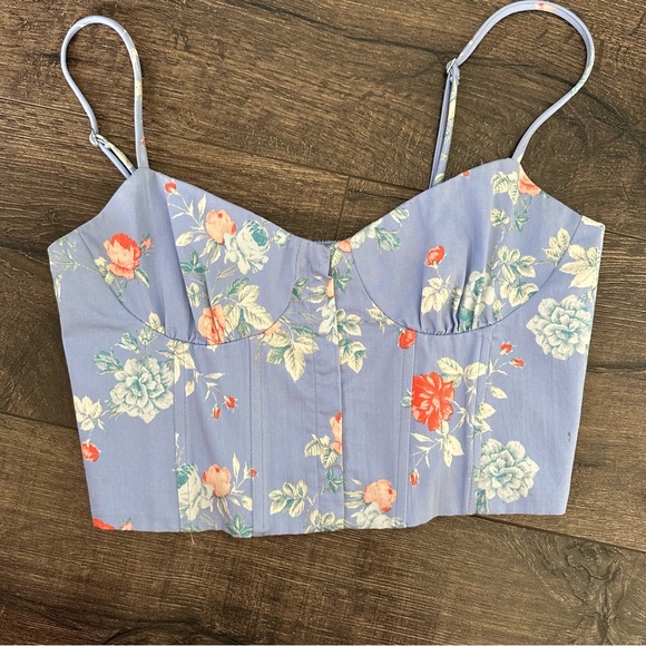 Zara Floral Corset Top Small - Picture 5 of 9